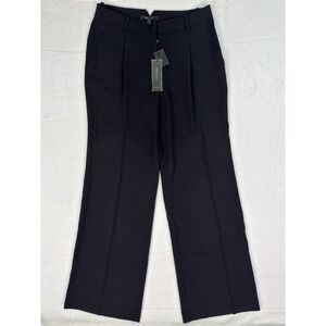 New BCBG Maxazaria Dress Pants Womens Medium Black Wide Leg Jaques Trousers